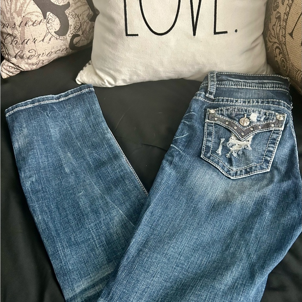 Miss Me Women's Mid Rise Slim Boot Jeans, Size: 28 - Picture 4 of 7